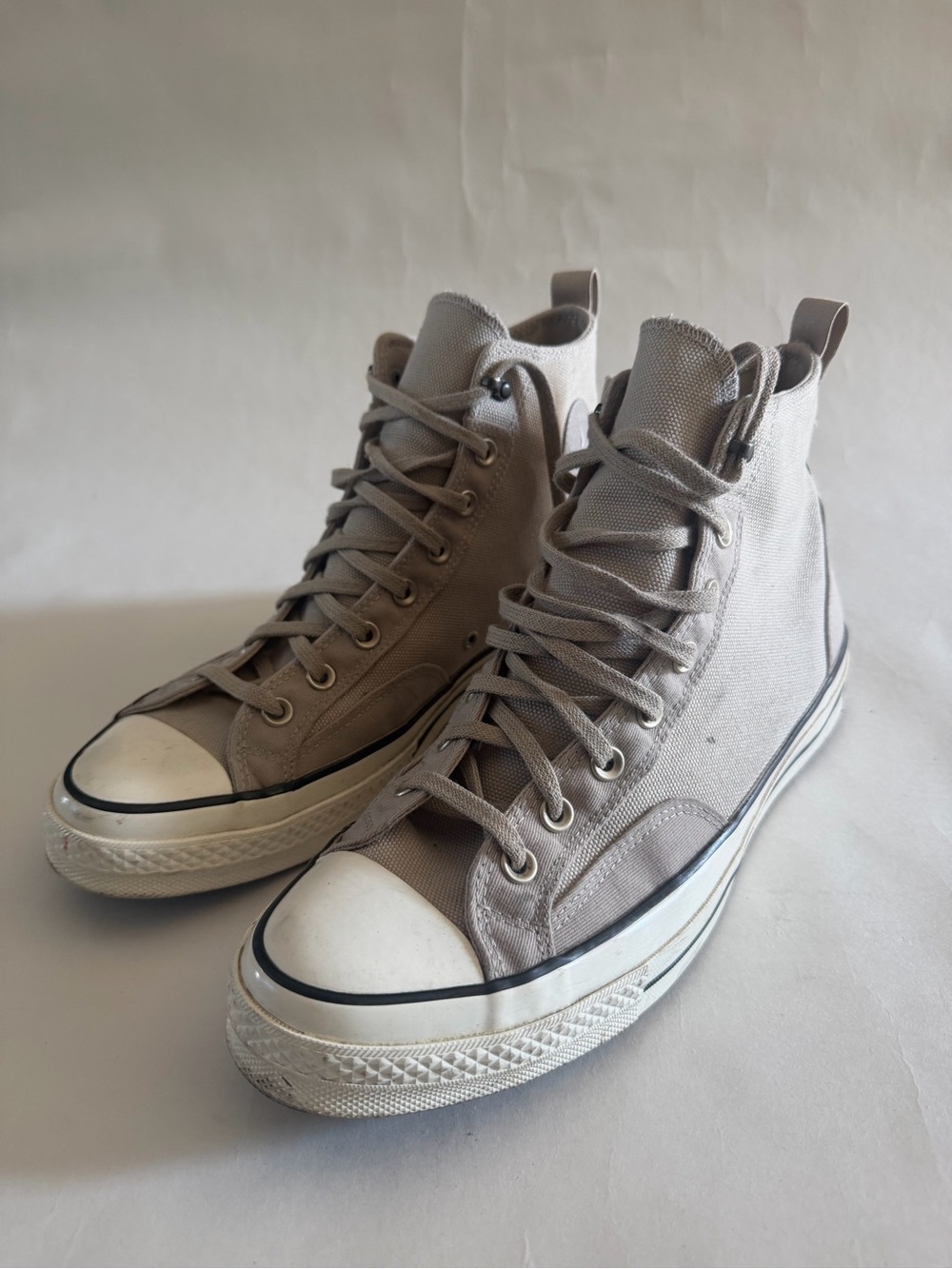 Converse Men's High-Top Canvas Sneakers in Light Gray